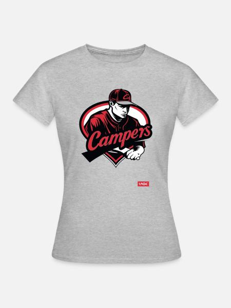 Parodie-Team von Baseball-Campern - Frauen T-Shirt - Grau meliert