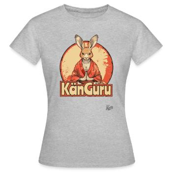 Kän Guru: Der Känguru-Guru, Meditation und Yoga - Frauen T-Shirt - Grau meliert - Vorne - AI Model Female 172 dark (172cm)