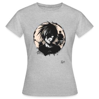 Emo Core : Mauvais garçon, mauvais garçon - T-shirt Femme - gris chiné - Devant - AI Model Female 172 dark (172cm)