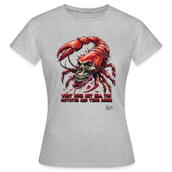 Mutate and Try Again: Skull Lobster - Women's T-Shirt - heather grey - Front - AI Model Female 172 dark (172cm)