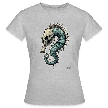 Funny, Freaky, Strange: Zombie Seahorse - Women's T-Shirt - heather grey - Front - AI Model Female 172 dark (172cm)