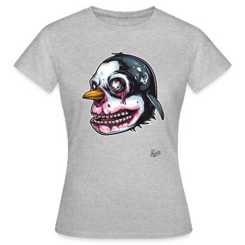 Crâne de zombie mutant pingouin crâne - T-shirt Femme - gris chiné - Devant - AI Model Female 172 dark (172cm)