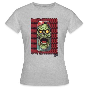 Monster Zombie Getränke Dose - Frauen T-Shirt - Grau meliert - Vorne - AI Model Female 172 dark (172cm)