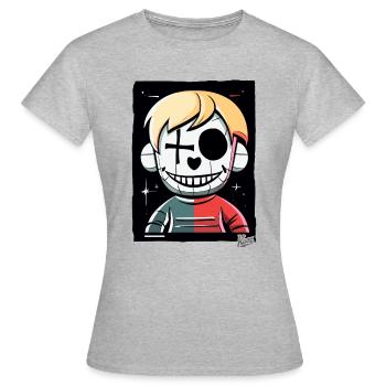 Crazy Cartoon: Schreckliche Marionette - Frauen T-Shirt - Grau meliert - Vorne - AI Model Female 172 dark (172cm)