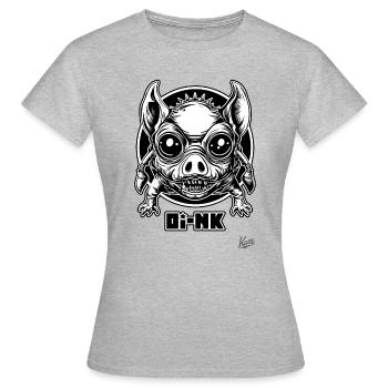 Giga Pig Alien Mutant dit Oink - T-shirt Femme - gris chiné - Devant - AI Model Female 172 dark (172cm)