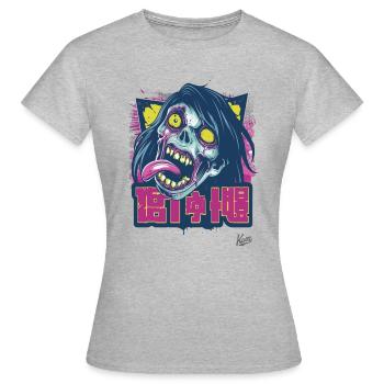Michael le zombie d’horreur - T-shirt Femme - gris chiné - Devant - AI Model Female 172 dark (172cm)