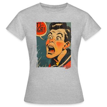 1950er Seemann Cartoon: Das ist so eng! - Frauen T-Shirt - Grau meliert - Vorne - AI Model Female 172 dark (172cm)