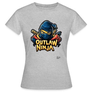 Drôle de ninja hors-la-loi - T-shirt Femme - gris chiné - Devant - AI Model Female 172 dark (172cm)