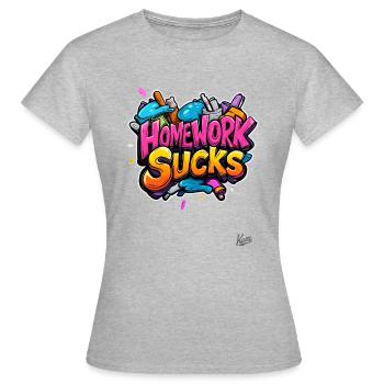 Homework is annoying! School too! - Women's T-Shirt - heather grey - Front - AI Model Female 172 dark (172cm)