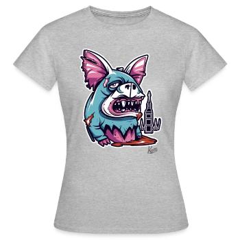 Monster-Kreatur - Frauen T-Shirt - Grau meliert - Vorne - AI Model Female 172 dark (172cm)
