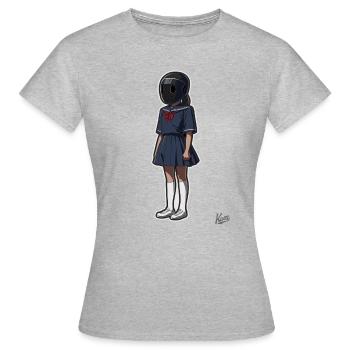 Écolière avec casque - T-shirt Femme - gris chiné - Devant - AI Model Female 172 dark (172cm)