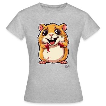 Hamster mignon et méchant - T-shirt Femme - gris chiné - Devant - AI Model Female 172 dark (172cm)