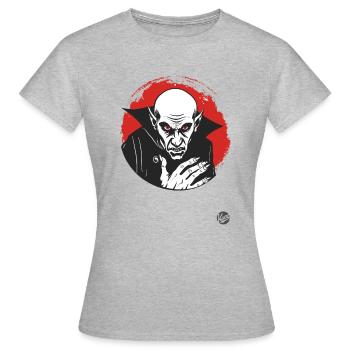 Horreur Effrayant Nosferatu Vampire - T-shirt Femme - gris chiné - Devant - AI Model Female 172 dark (172cm)