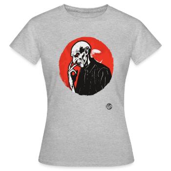 Vampire d’horreur effrayant classique - T-shirt Femme - gris chiné - Devant - AI Model Female 172 dark (172cm)