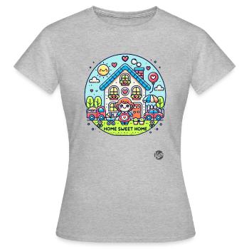 Home Sweet Home, Mama - Frauen T-Shirt - Grau meliert - Vorne - AI Model Female 172 dark (172cm)
