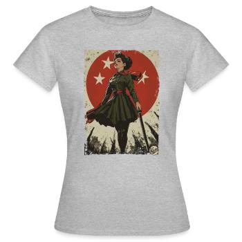Vintage Socialisme Communisme Propagande - T-shirt Femme - gris chiné - Devant - AI Model Female 172 dark (172cm)