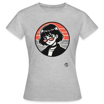 This girl means trouble - Women's T-Shirt - heather grey - Front - AI Model Female 172 dark (172cm)
