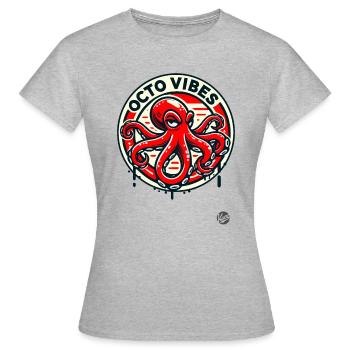Schlechte Laune Oktopus - Frauen T-Shirt - Grau meliert - Vorne - AI Model Female 172 dark (172cm)