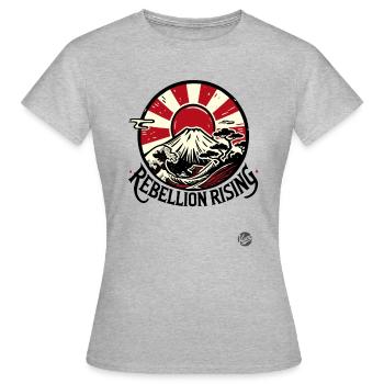 rebellious Mount Fuji in Japan - Women's T-Shirt - heather grey - Front - AI Model Female 172 dark (172cm)