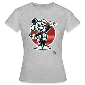 Retro cartoon dog as director and entertainer - Women's T-Shirt - heather grey - Front - AI Model Female 172 dark (172cm)