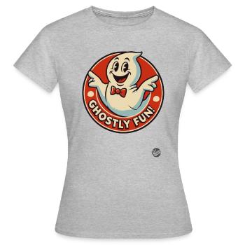 Ghost fun with this little ghost - Women's T-Shirt - heather grey - Front - AI Model Female 172 dark (172cm)