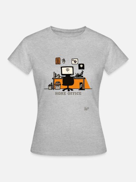 home office - Frauen T-Shirt - Grau meliert