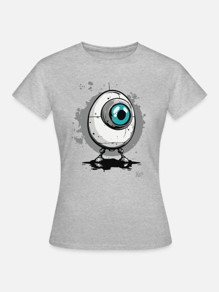 Cyber-Zyklopen-Robo-Ei - Frauen T-Shirt - Grau meliert