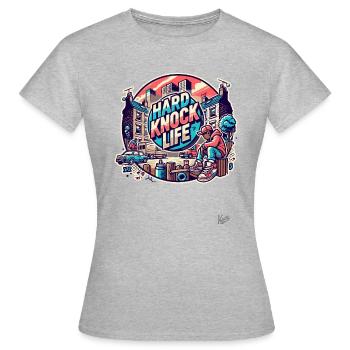 Street Style Urbain Hard Life - T-shirt Femme - gris chiné - Devant - AI Model Female 172 dark (172cm)