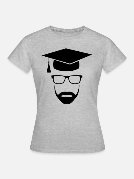Master Uni Nerd mit Bart - Frauen T-Shirt - Grau meliert