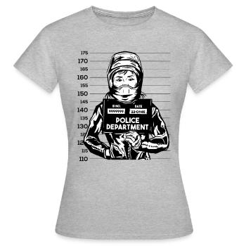 evil biker wild motorcyclist woman motorcycle - Women's T-Shirt - heather grey - Front - AI Model Female 172 dark (172cm)