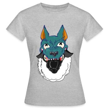 Mouton fou - T-shirt Femme - gris chiné - Devant - AI Model Female 172 dark (172cm)