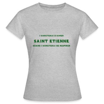 Fashion Saint Étienne - T-shirt Femme - gris chiné - Devant - AI Model Female 172 dark (172cm)