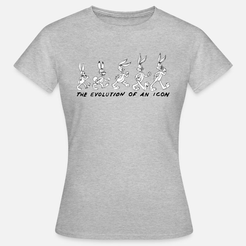 Looney Tunes Bugs Bunny évolution - T-shirt Femme - gris chiné