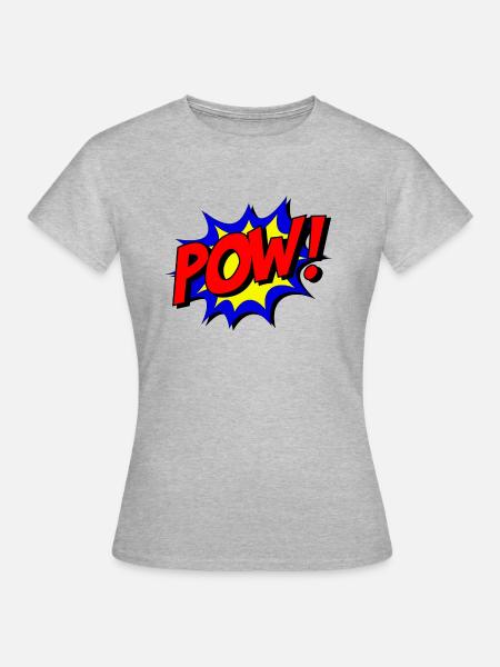 POW! - Frauen T-Shirt - Grau meliert