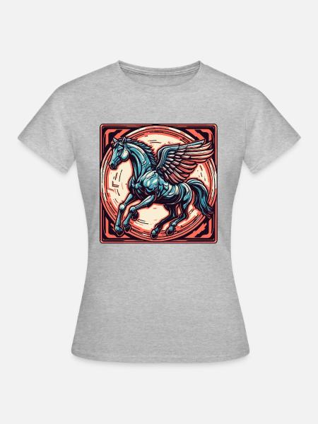 Pegasus / Flügel /griechisch / Fantasie - Frauen T-Shirt - Grau meliert