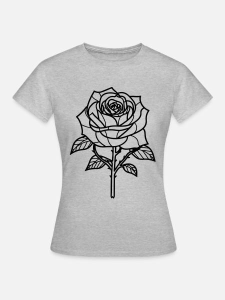 Rose Blume Dornen - Frauen T-Shirt - Grau meliert