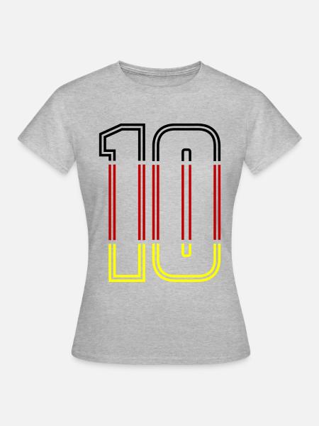 10 Zahl symbol Germany - Frauen T-Shirt - Grau meliert