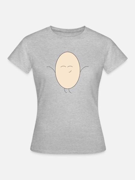 Happy Egg - Frauen T-Shirt - Grau meliert