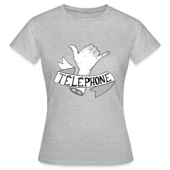 Traduction approximative #4 - T-shirt Femme - gris chiné - Devant - AI Model Female 172 dark (172cm)