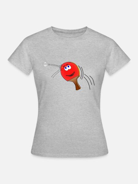 Tischtennisschläger - Frauen T-Shirt - Grau meliert