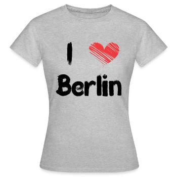 I love Berlin - Frauen T-Shirt - Grau meliert - Vorne - AI Model Female 172 dark (172cm)