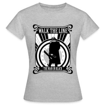 Johnny Cash The Man in black - Women's T-Shirt - heather grey - Front - AI Model Female 172 dark (172cm)