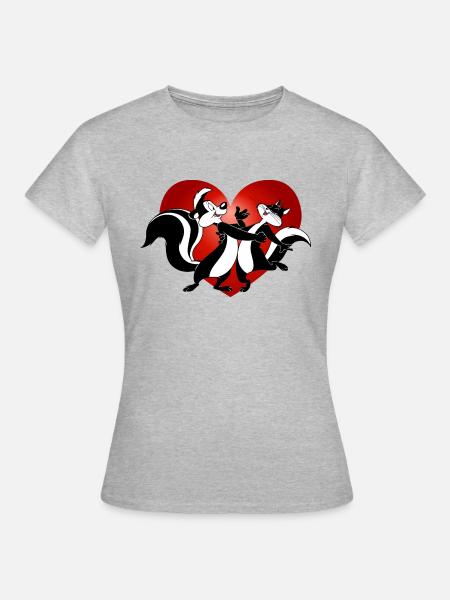 Looney Tunes Pepe das Stinktier Liebe - Frauen T-Shirt - Grau meliert