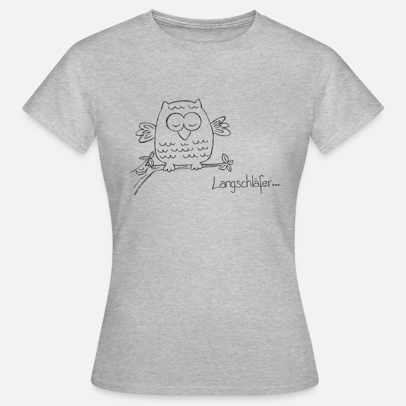 Langschläfer, Eule - Frauen T-Shirt - Grau meliert