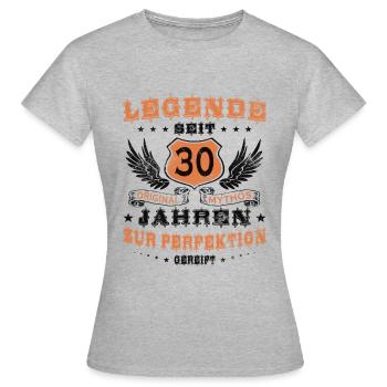 30 Geburtstag 30 Jahre Mann 30 jahre legende 30 - Frauen T-Shirt - Grau meliert - Vorne - AI Model Female 172 dark (172cm)