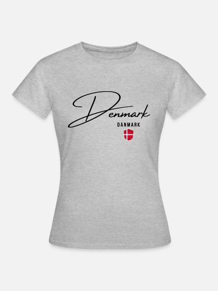 Bandera de Dinamarca, orgullo danés - Dame-T-shirt - grå meleret