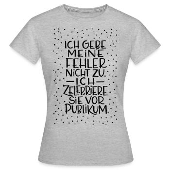 Fehler Zugeben vs. Zelebrieren - Frauen T-Shirt - Grau meliert - Vorne - AI Model Female 172 dark (172cm)