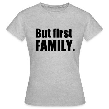 family - Women's T-Shirt - heather grey - Front - AI Model Female 172 dark (172cm)