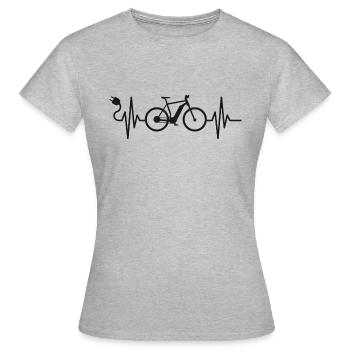 E-Bike Fahrrad Radfahrer E-MTB Mountainbike - Frauen T-Shirt - Grau meliert - Vorne - AI Model Female 172 dark (172cm)