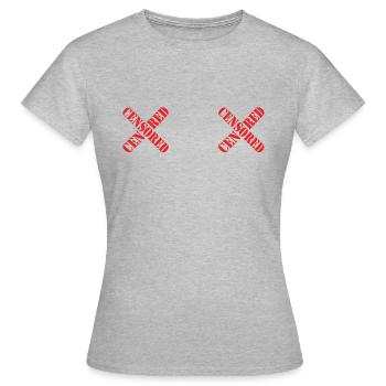 Poitrine censurée - T-shirt Femme - gris chiné - Devant - AI Model Female 172 dark (172cm)